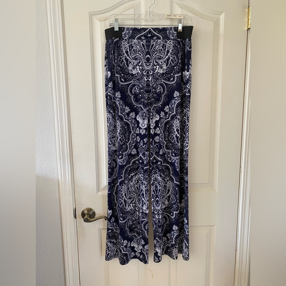 INC International Concepts Stylish Navy and White Patterned Pants